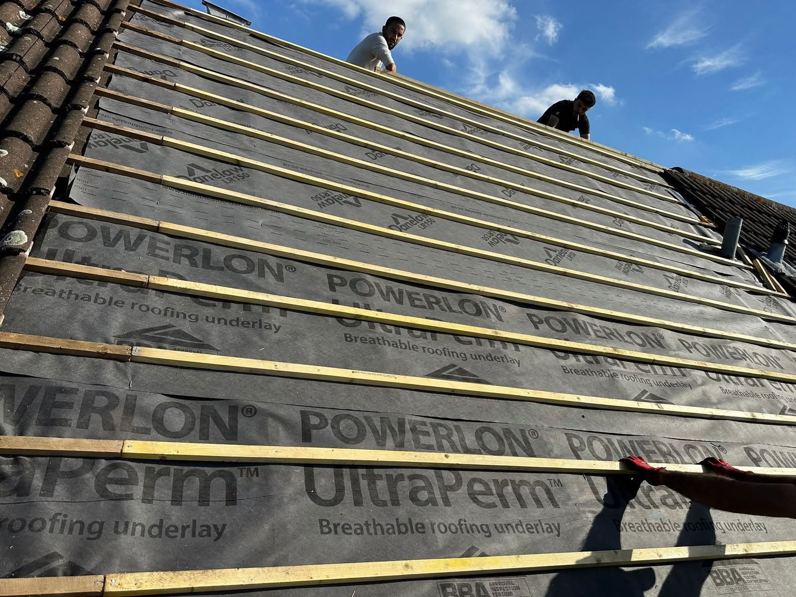 Powerlon breathable underlay and battens
